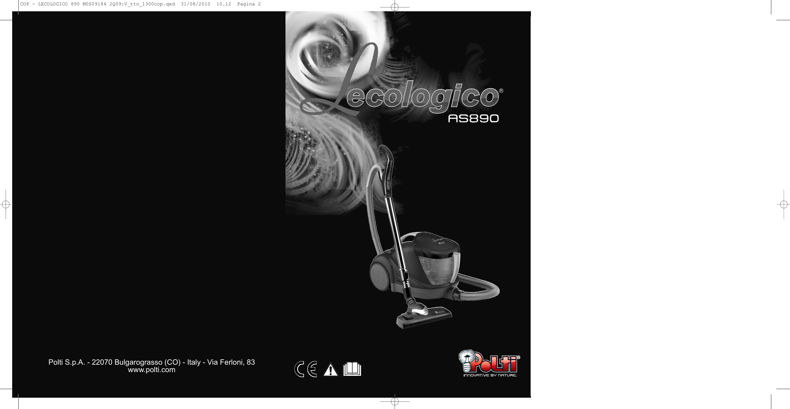 Polti Lecologico AS 890 Water Filter Vacuum Cleaner User manual | Manualzz