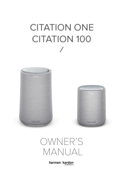 Harman Kardon Citation 100 - Owner's 