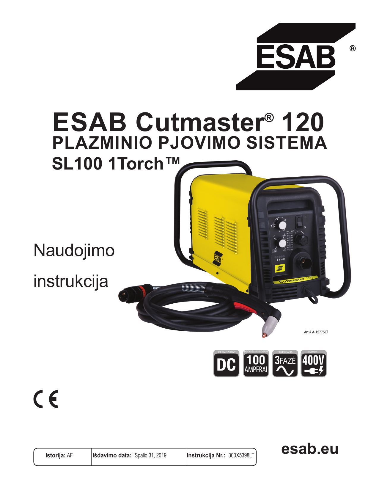 Esab Esab Cutmaster 120 Plasma Cutting System Instruction Manual Manualzz