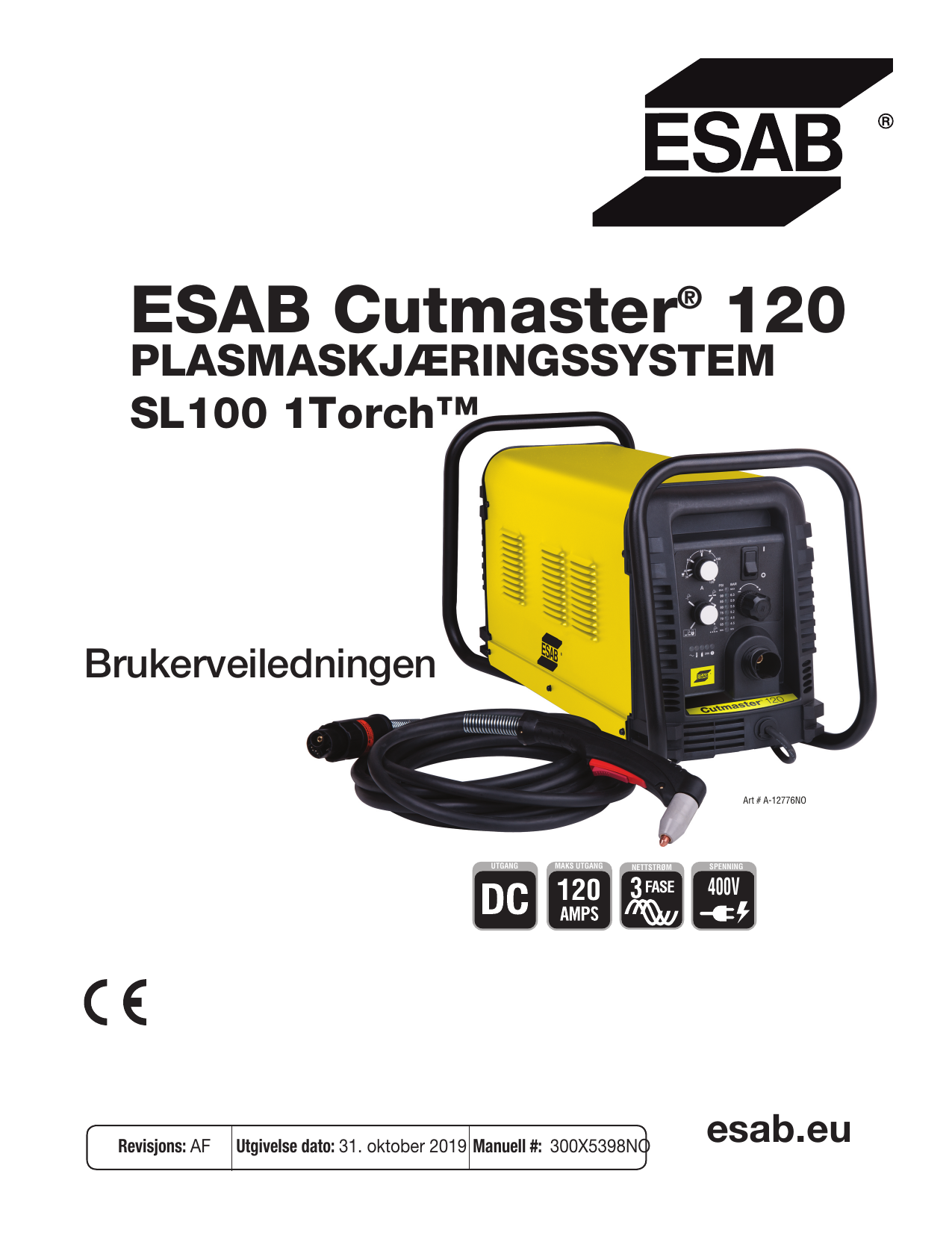 ESAB Cutmaster 120 Plasma Cutting System Brugermanual | Manualzz