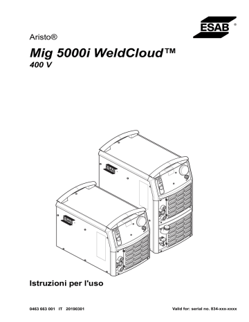 ESAB Mig 5000i WeldCloud™ Manuale utente | Manualzz