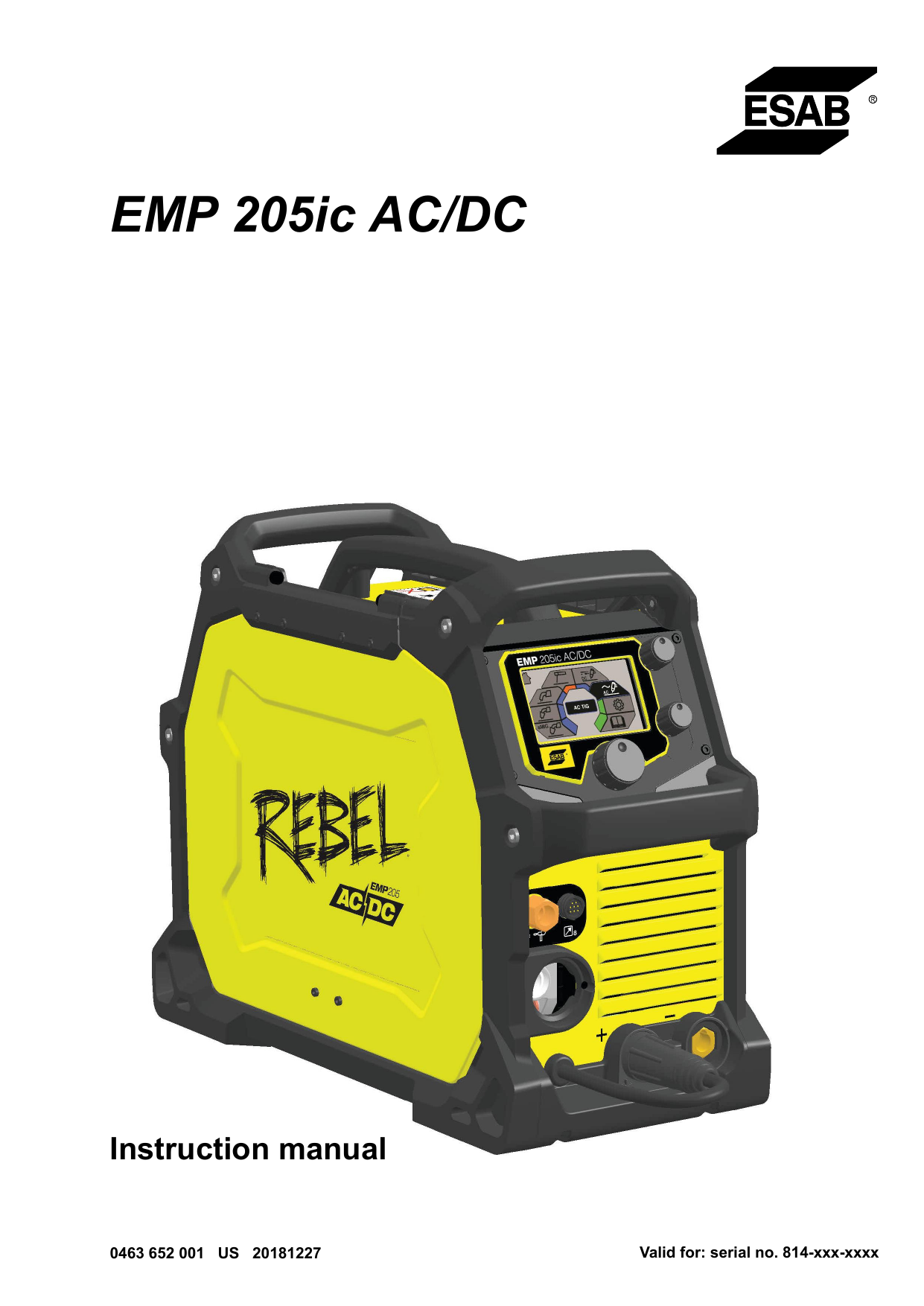 Esab Emp 205ic Ac Dc Instruction Manual Manualzz