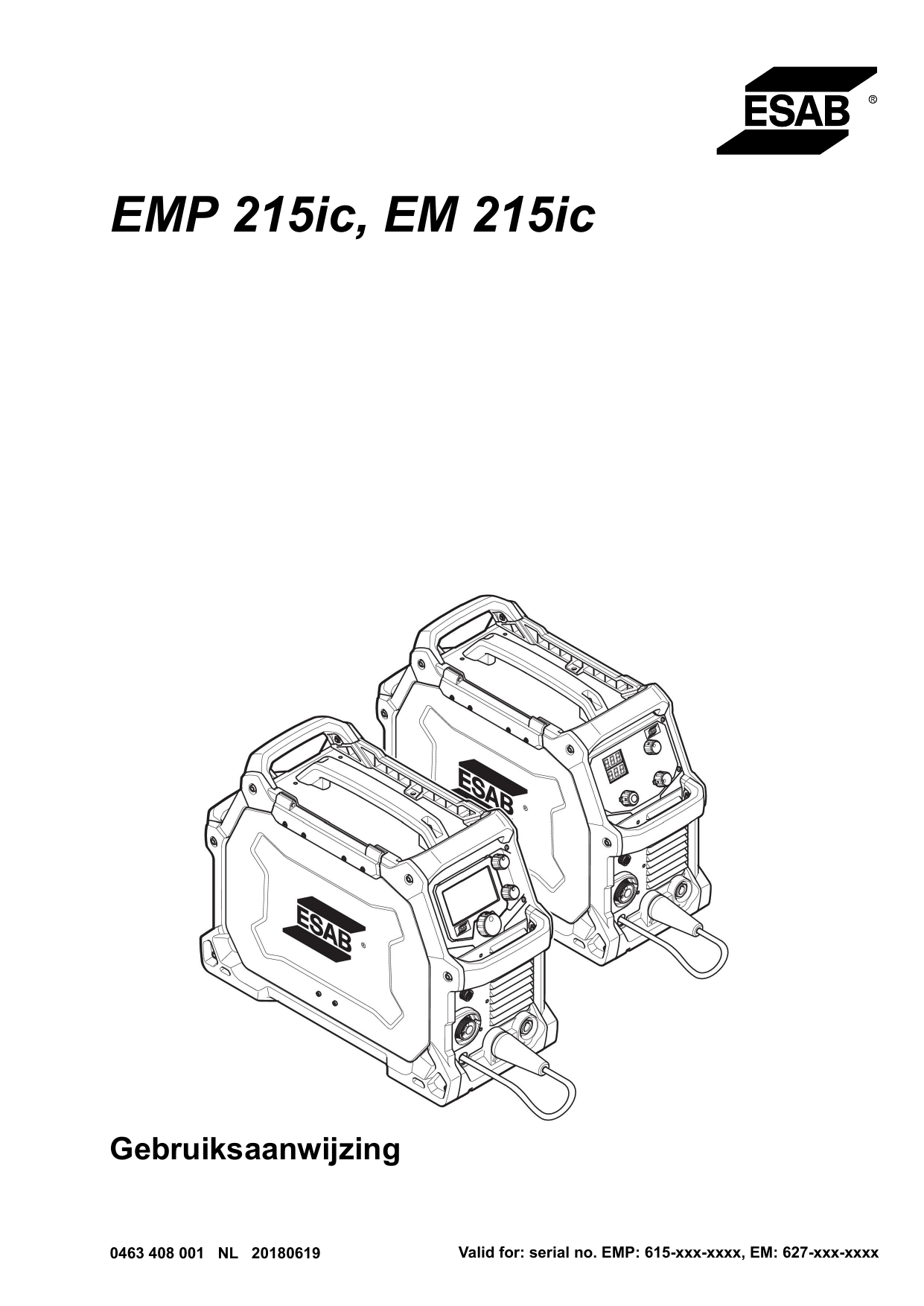 ESAB EMP 215ic, EM 215ic User manual | Manualzz