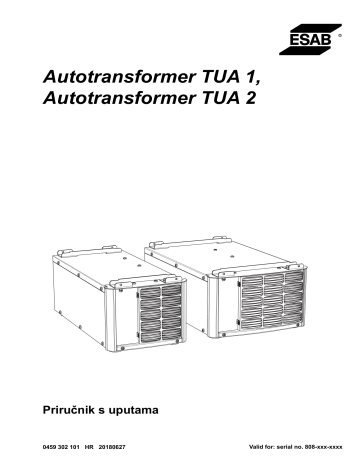 ESAB Autotransformer TUA 1 Uputstvo za upotrebu | Manualzz