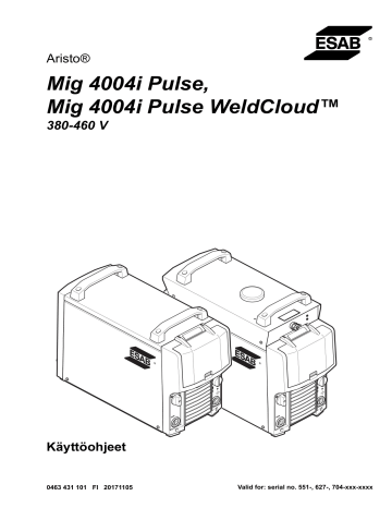 ESAB Mig 4004i Pulse WeldCloud™ Kasutusjuhend | Manualzz