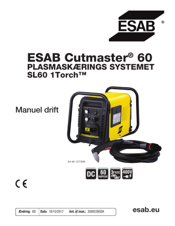 ESAB ESAB Cutmaster 60 Plasma Cutting System Brugermanual | Manualzz