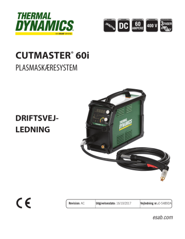 ESAB Thermal Dynamics Cutmaster 60i Plasma Cutting System Brugermanual ...