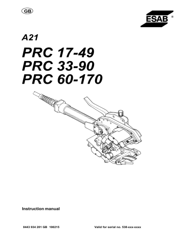 ESAB PRC 33-90 User manual | Manualzz