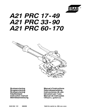 ESAB PRC 33-90 Kasutusjuhend | Manualzz
