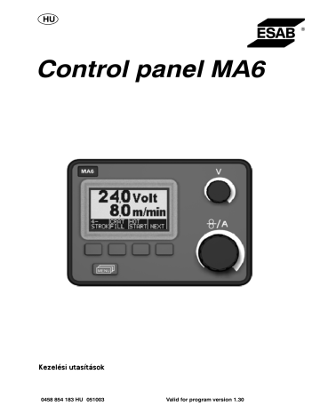 ESAB Control panel MA6 User manual | Manualzz