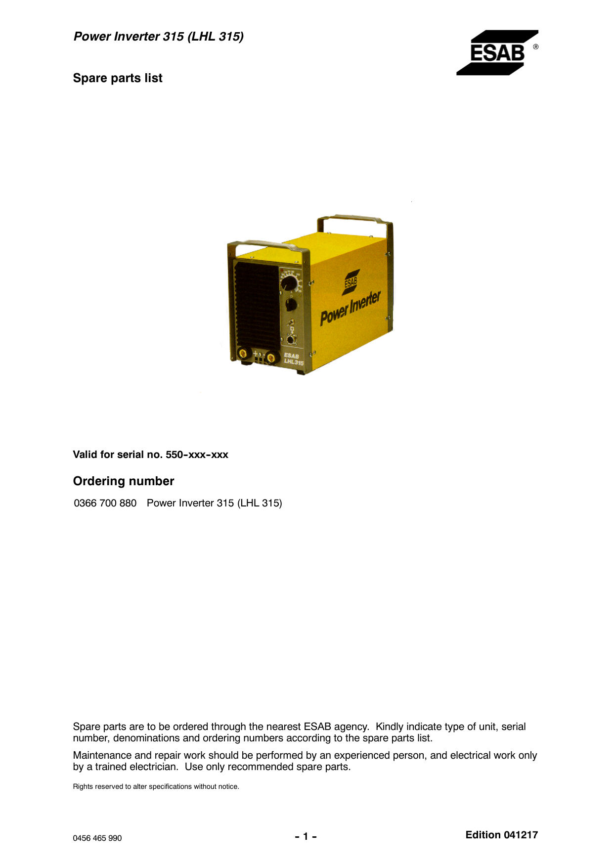 Esab Lhl 315 用户手册 Manualzz