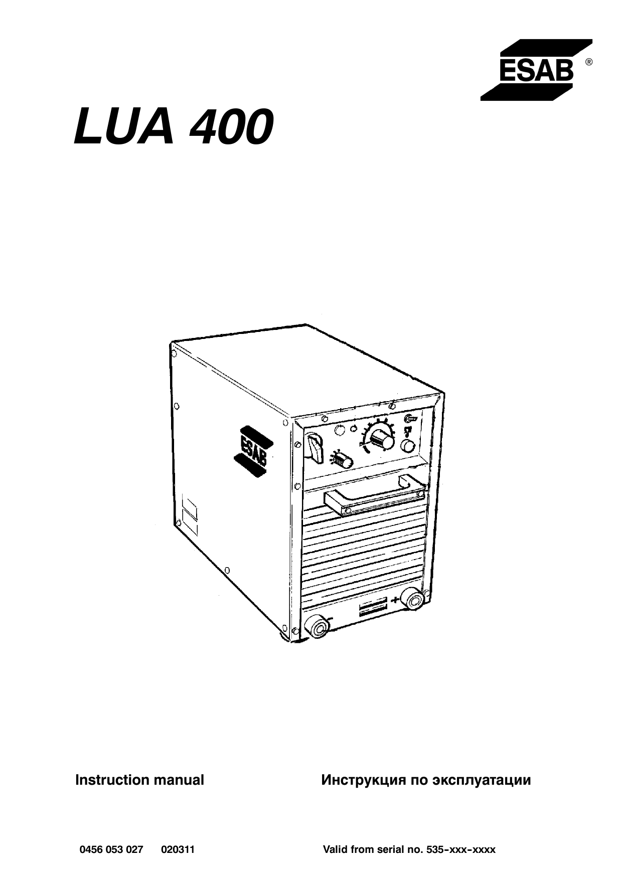 Esab Lua 400 User Manual Manualzz