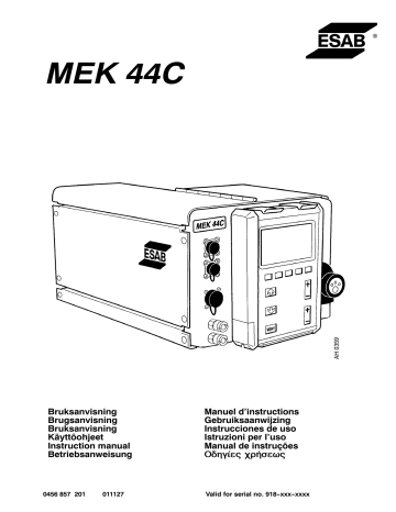 ESAB MEK 44C Používateľská príručka | Manualzz