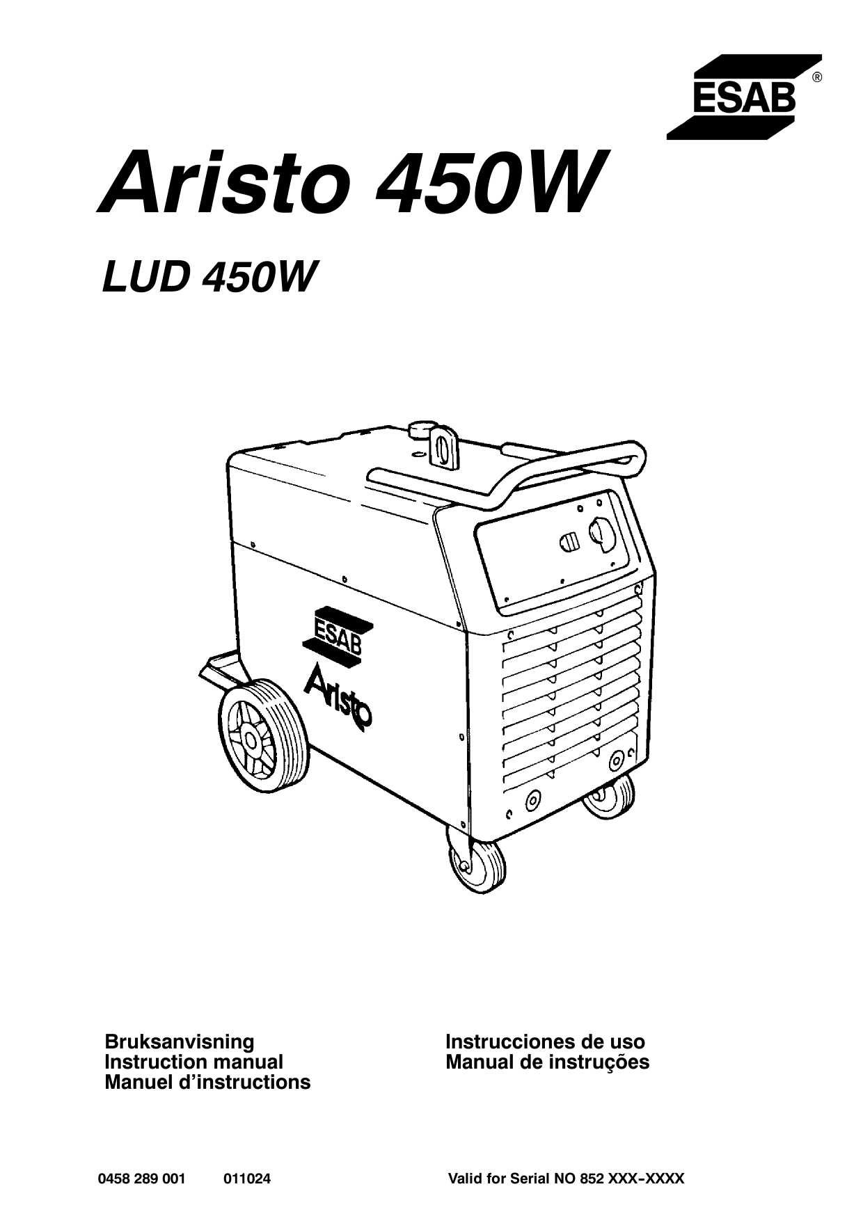 ESAB LUD 450W User manual | Manualzz