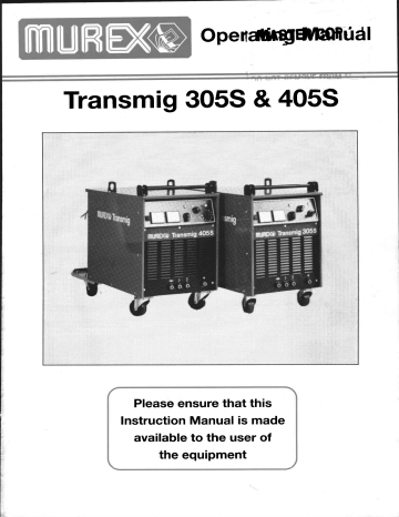 ESAB Transmig 305S & 405S User manual | Manualzz