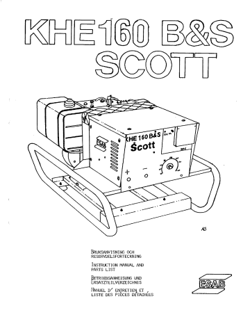 ESAB KHE 160 B&S SCOTT Benutzerhandbuch | Manualzz