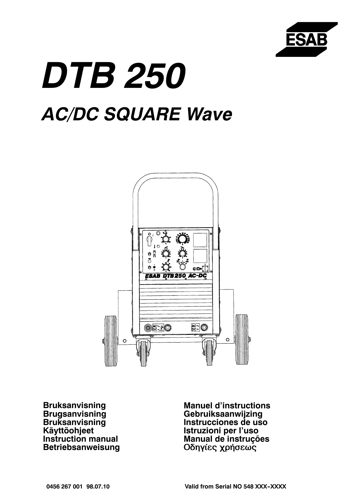 Esab Dtb 250 User Manual Manualzz