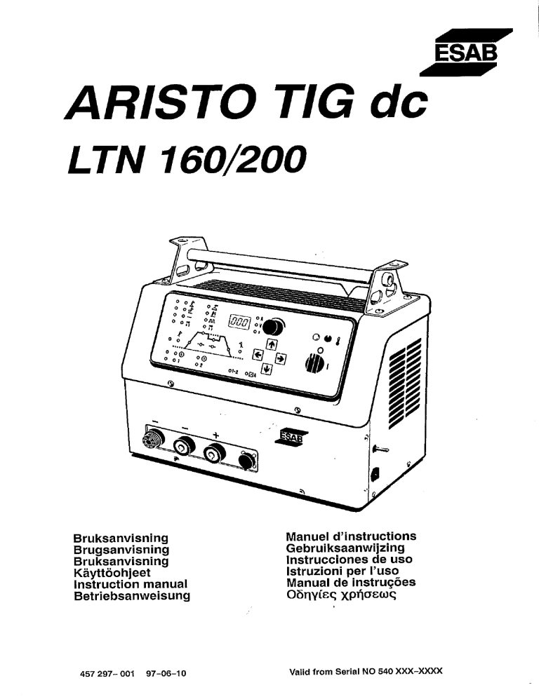 ESAB LTN 160, LTN 200 User manual | Manualzz