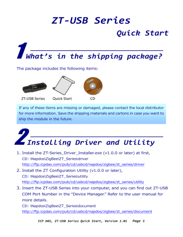ICP DAS USA ZT-USBC Quick Start Guide | Manualzz