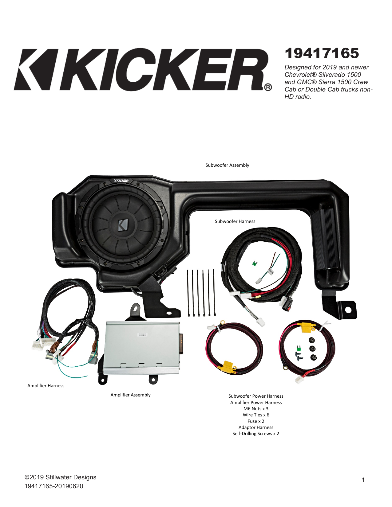 Kicker Speaker Bundle Upgrade For Chevy/GMC Crew Cab Trucks (2014-2019) - KS-Series Audio Kit