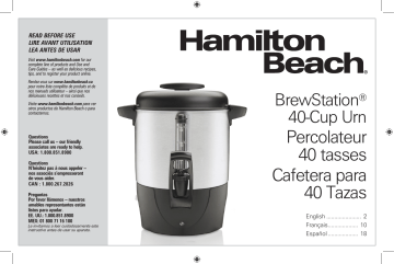 Hamilton Beach 40 Cup Coffee Urn, Black & Stainless - 40514R