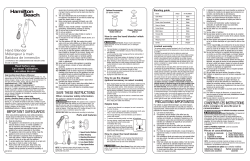 User manual Hamilton Beach 59765 (English - 2 pages)