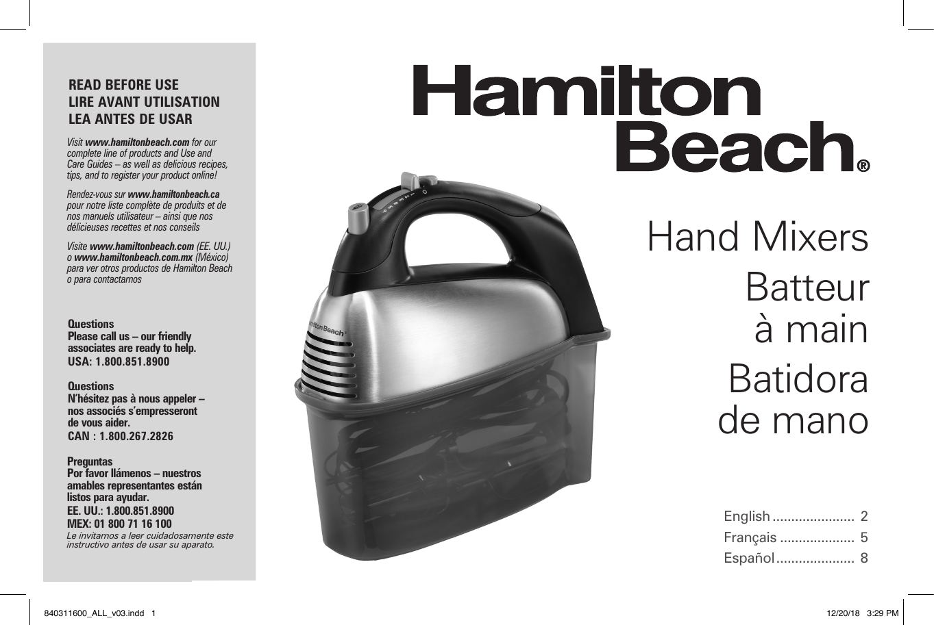 Hamilton Beach 6-speed Classic Hand Mixer With Snap-on Case (62650), Hand  Mixers