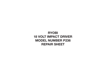 RYOBI P884 Owner Manual | Manualzz