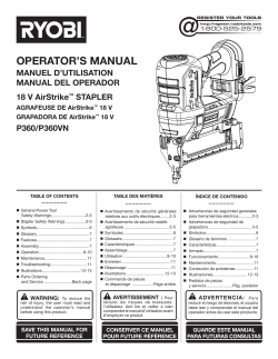 Ryobi airstrike best sale stapler manual