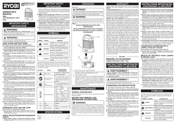 Ryobi P770 - Owner's manual, Troubleshooting guide, User guide