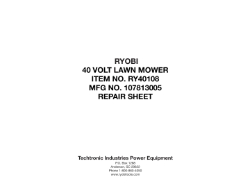 RYOBI RY40180-Y Owner Manual | Manualzz