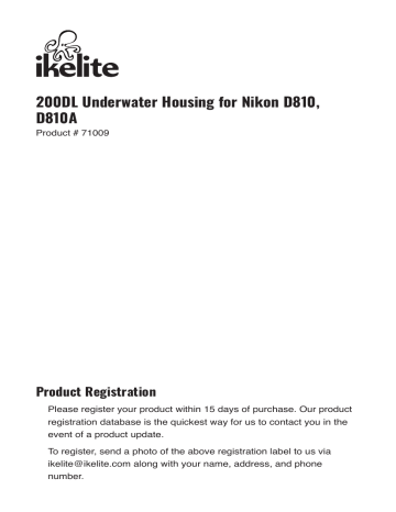 Ikelite 200DL Underwater Housing for Nikon D810, D810A DSLR Cameras Instruction Manual | Manualzz