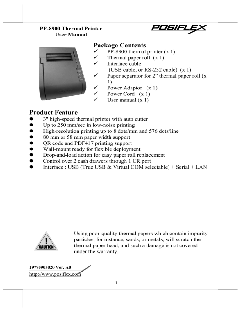 posiflex thermal printer
