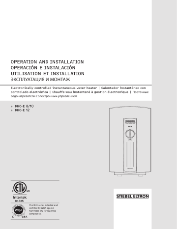 Stiebel Eltron DHC-E Operation Instruction | Manualzz