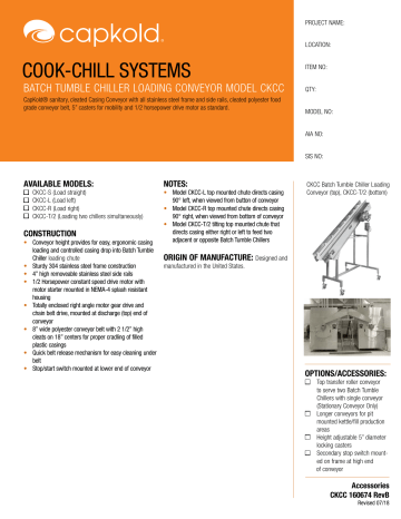 Capkold CKCC Spec Sheet | Manualzz