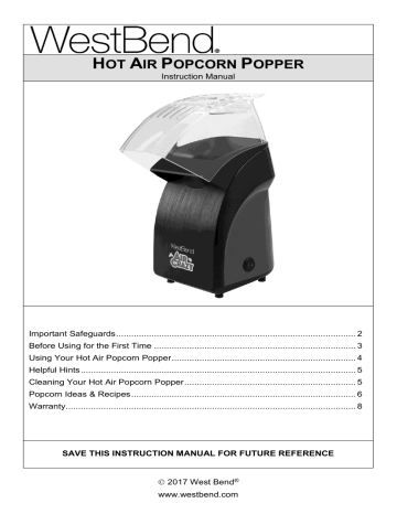 Bella Popcorn Popper Instruction manual