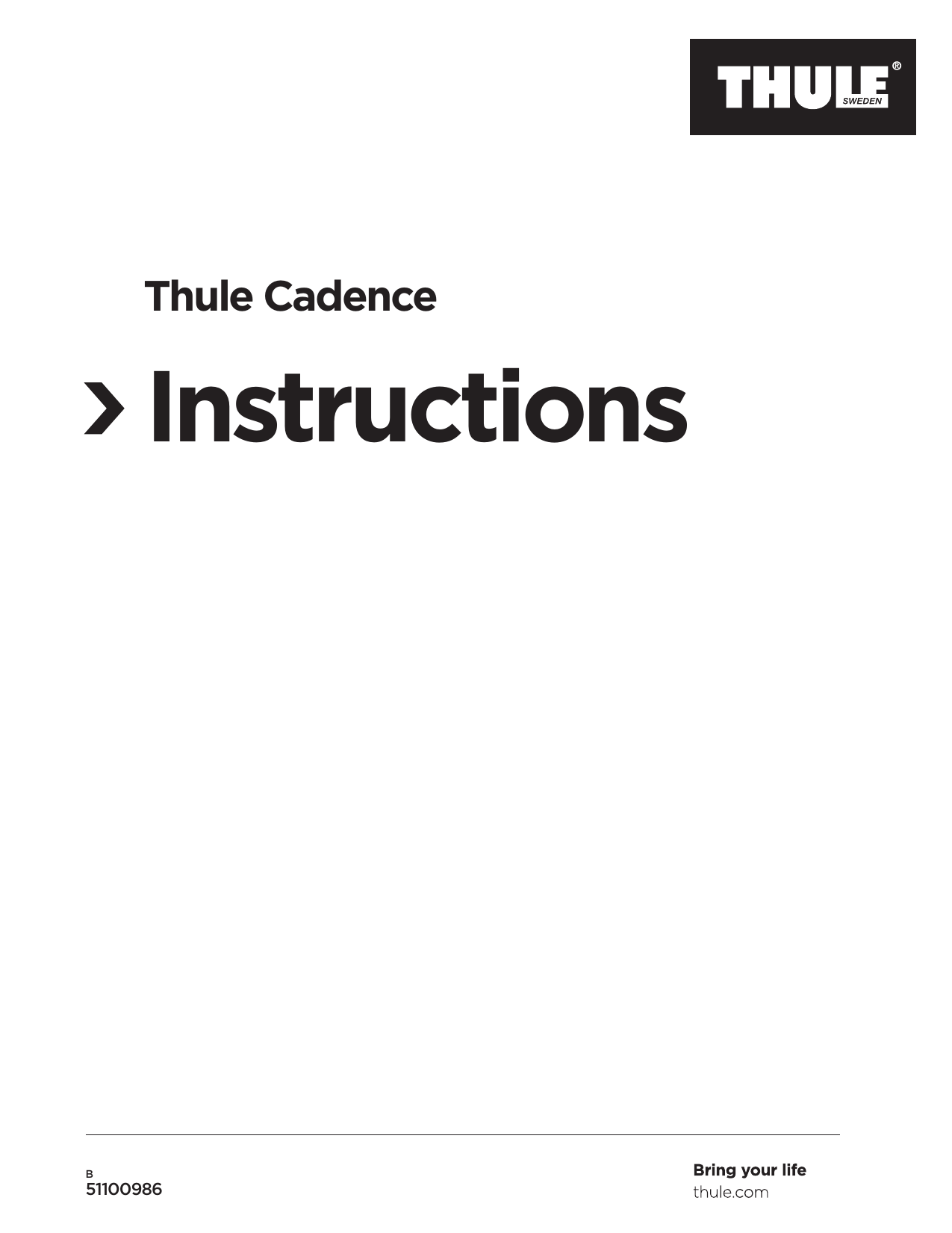 Thule Cadence Bike trailer User manual Manualzz