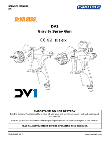 DeVilbiss DV1 Basecoat Spray Gun Service Manual | Manualzz