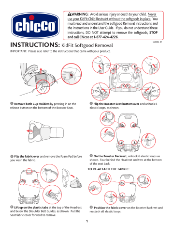 Chicco booster seat clearance manual