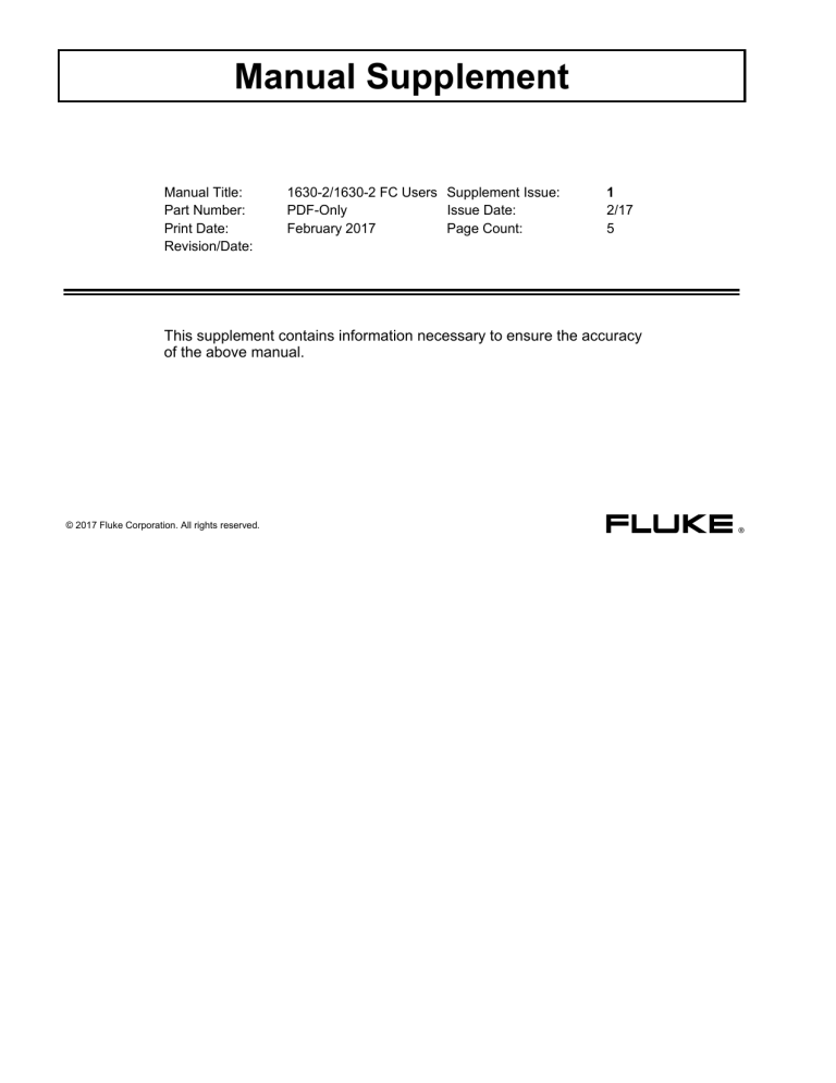 Fluke 16302 FC Earth Ground Clamp User manual Manualzz