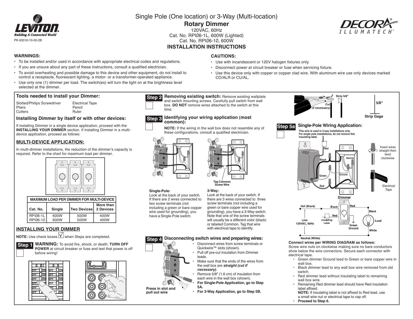 3 way switch leviton instructions Wiring Diagram and Schematics