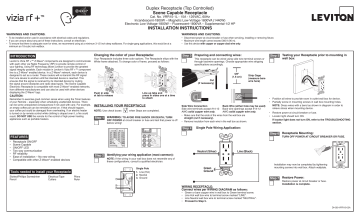 Leviton VRR15-1LZ Receptacle Installation Instructions | Manualzz