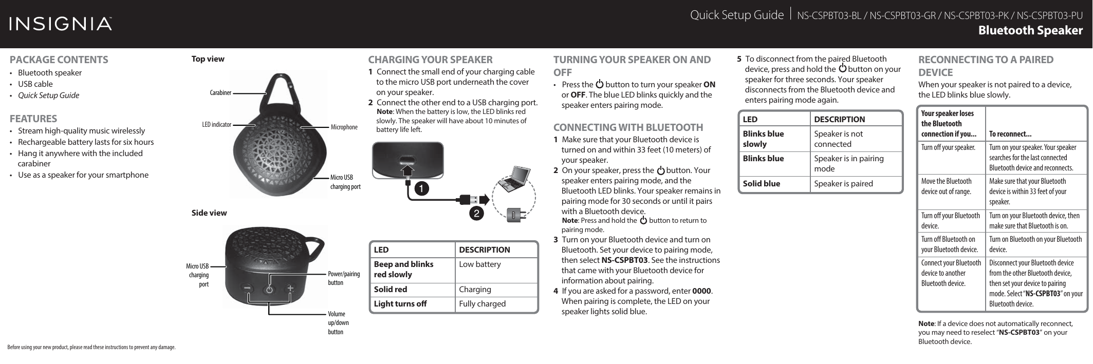 insignia speaker pairing