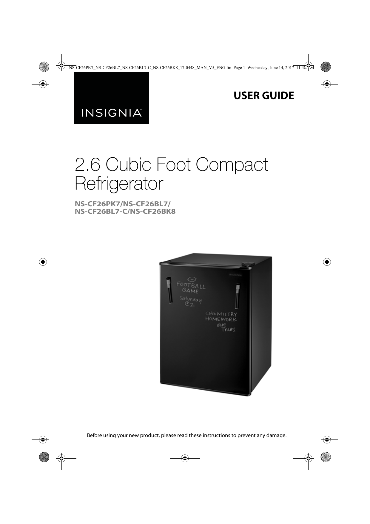 Insignia Ns Cf26pk7 Ns Cf26bl7 User Guide Manualzz