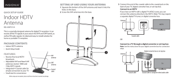 Insignia Ns Ant314 Ns Ant314 Indoor Hdtv Antenna Quick Setup Guide Manualzz