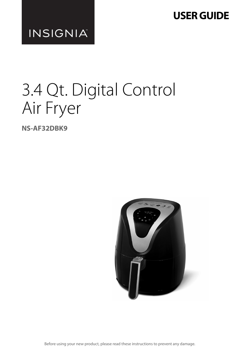 3.4Qt. Digital Control Air Fryer User Manual [NS-AF32DBK9]