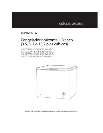 Insignia NS-CZ10WH6 10.2 Cu. Ft. Chest Freezer Manual de usuario