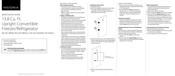 Insignia NS-UZ14SS0 13.8 Cu. Ft. Upright Convertible Freezer/Refrigerator Quick setup guide | Manualzz