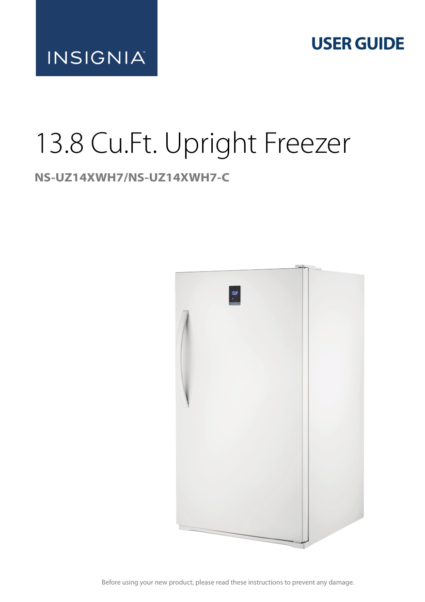 Insignia 13 8cu Ft Upright Freezer Ns Uz14xwh7 Ns Uz14xwh7 C Ns Uz14xwh7 User Manual Manualzz