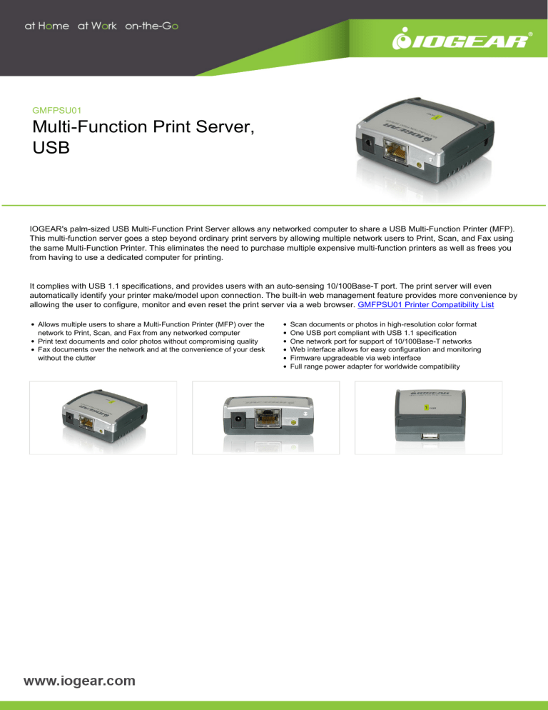 iogear printer server